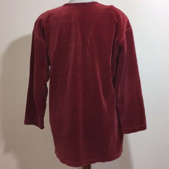 Sonia Rykiel Red velour sweatshirt vintage large - Picture 4 of 5